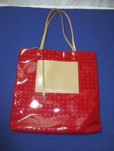 Arcadia Patent Leather Large Tote Bag Red Italian Logo - £39.23 GBP