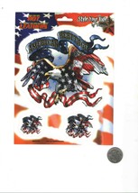American Heritage Eagle Stars &amp; Stripes Vinyl Sticker 5 1/2&quot; X 5&quot; - $4.29