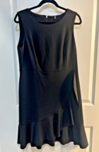 Tommy Hilfiger Dress Black Ruffle-Hem Sheath, Size 12/14, Pre-Owned - $380.15 MXN
