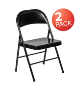 2 Pack Double Braced Black Metal Folding Chair for Events and Home - €91,97 EUR