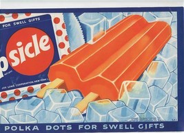 Cooling Popsicle Original Poster 1952 Save Bags with Polka Dots for Swel... - $47.52