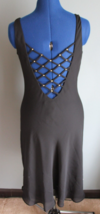 Vintage Y2K Niki Livas Black Lattice Back With Rhinestones Slip Dress ~8~ - £29.45 GBP