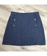 Paul &amp; Joe Sister Skirt Womens 38 Indigo Linen Blend Sailor Button Front... - €25,16 EUR