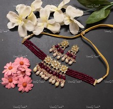 VeroniQ Trends-Traditional Floral Multistrand Gold Plated Pachi Kundan Necklace - $175.00