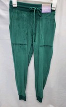 Women's XS Green Lounge Casual Buttery Soft Velour Drawstring Pants Stars Above image 2
