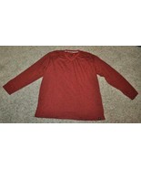 Mens Shirt Swiss Cross Maroon Red V-Neck Long Sleeve Casual-size 3XL - $12.87