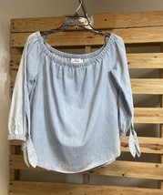 Vineyard Vines Martinique Chambray Off The Shoulder Preppy Blouse Size 4... - $281.28 MXN