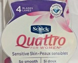 1 Pack Schick Quattro Sensitive Skin 4 Blades 4 Razors Diamond Coated Bl... - $19.95