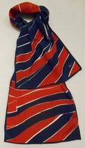 VERA NEUMANN Vintage VERESA SCARF Curvy Ribbon Red White Navy Blue A11 - £26.34 GBP