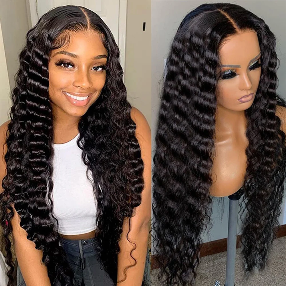 Svt loose deep wave lace frontal wig 13x4 lace front wigs human hair wig for women thumb200