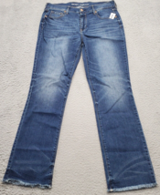 Old Navy Flare Jeans Women Tall 6 Blue Denim Cut Off Mid Rise Pockets Fl... - $20.29