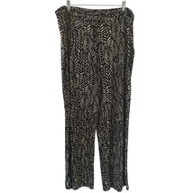 Roz &amp; Ali Womens Wide Leg Pants Black Size L Office Resort Bohemian Hipp... - $13.99