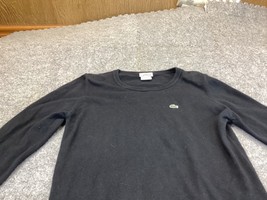 Lacoste Sweater Black Croc Logo Crewneck Men’s Size 38 Cotton Cashmere - £14.18 GBP