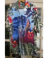 NAUTICA Men&#39;s Multi-color Hawaiian Island Girl Short Sleeve Casual Shirt... - £22.05 GBP