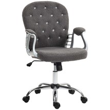 Teddy Fleece Office Chair: Tufted, Adjustable Height &amp; Swivel, Dark Gray - $2,381.81 MXN
