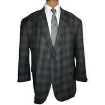 OAK HILL Gray Plaid Check Wool Sport Coat Blazer Size 3XL 54-56R - £76.52 GBP