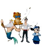 4 Disney Ornament 3&quot; Figurines Minnie Mouse Toulouse Cat King Triton Pri... - $37.91 CAD