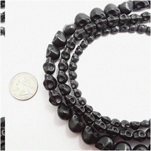 Turquoise Skull Strand - Black Magnesite, 8x10mm, 15.5&quot; - U - £12.98 GBP