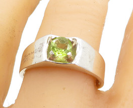 925 Sterling Silver - Prong Set Peridot Shiny Solitaire Ring Sz 10 - RG5665 - £27.77 GBP