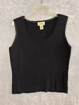 St. Johns Bay Camisole Tank Top black women&#39;s XL Ribbed Crew Neck - £7.90 GBP