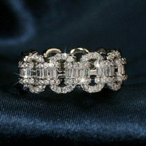 Anello di fidanzamento Half Eternity con diamante VVS1 a taglio tondo da 2... - £96.41 GBP