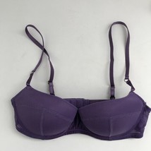 H&amp;M 34B Bra Purple Padded Demi Push Up Under Wire Support Adjustable Straps  - £13.92 GBP