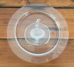 Vtg CJR Claus Josef Riedel Austrian Crystal Glass Frost Garlic Bulb Plate 9.25&quot; - £98.09 GBP