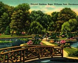 Oriental Gardens Roger Williams Park Providence RI Linen Postcard A4 - $2.92