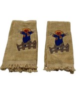 Vtg. Hand Guest Finger Tip Towel Holiday Halloween Lot of 2 Cloth Decora... - $21.80
