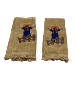 Vtg. Hand Guest Finger Tip Towel Holiday Halloween Lot of 2 Cloth Decora... - £16.74 GBP