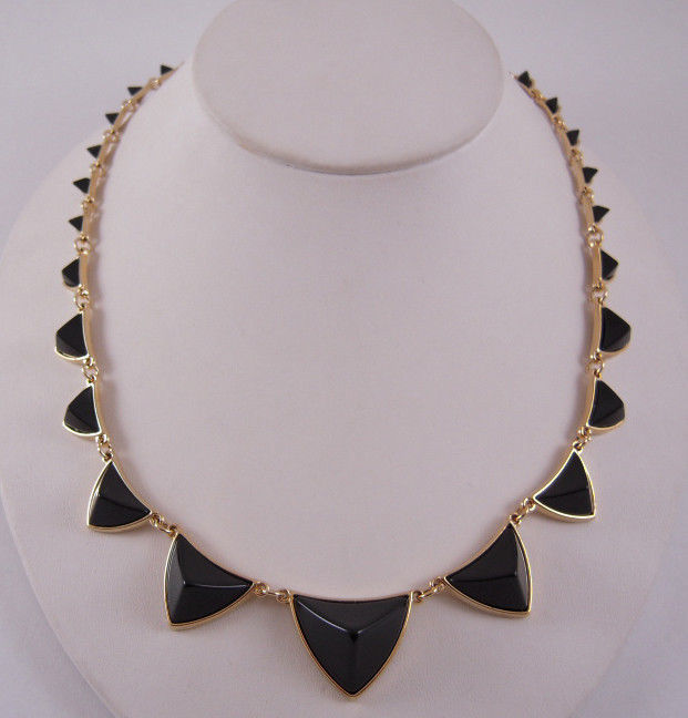 House of Harlow 1960 14KT Y/G Plated Pyramid Station Necklace NEW - $57.92