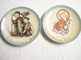 Schmid Hummel Christmas 1974 and 1975 Christmas Collector Plates 7 3/4&quot; ... - £11.95 GBP