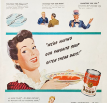 1942 Campbell&#39;s Tomato Soup Advertisement Uncle Same WW2 Era Foods E90G1 - $462.01 MXN