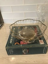 New Vtg Wm. Rogers Silver Plated  Scallop Retro  Wire Fruit Bowl Basket in Box - £11.82 GBP