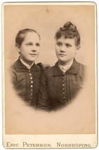 Antique Circa 1880s Cabinet Card Peterson Two Beautiful Women Norrkoping Sweden - £7.41 GBP