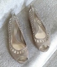 Enzo Angiolini gold tone shoes, peep toe, leather upper, Size 8.5, NWOT - £26.74 GBP