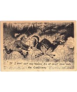 Christmas Comic Pen Ink Drawing Venison Hunter Stag 6x9 - $9.89