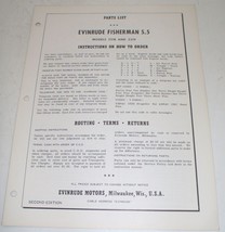 1959 Evinrude Outboard Parts Catalog 5.5 HP Fisherman - £13.39 GBP