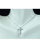 Platinum 950 1.00ct H/S12 round brilliant Diamond Cross pendant necklace... - £471.36 GBP