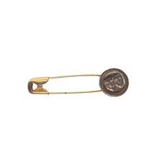 Vintage Gold Tone Comedy Tragedy Theatre Mask Brooch Safety Pin Costume ... - $20.78