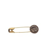 Vintage Gold Tone Comedy Tragedy Theatre Mask Brooch Safety Pin Costume ... - $20.78