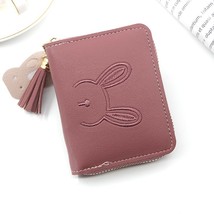 Cute Heart Small wallet lady short zipper tassel key coin purse student  rabbit  - £9.51 GBP