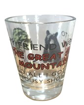Shot Glass Great Smokey Mountains Tennessee Bear Tree Tourist Souvenir - $9.74