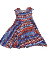 Dot Dot Smile LuLaRoe RWB Lucy Original Twirl Dress Girls 8/10 - $40.41 CAD
