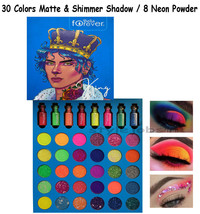 Bella Forever King 30 Color Matte Shimmer Shadow 8 Face Eye Neon Powder Set - $22.02