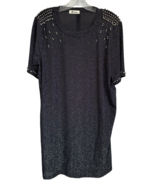 Women&#39;s Tunic Top - Short Sleeve Embellished Shimmer Relax Fit - One Siz... - $184.27 MXN