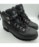 Timberland Euro Hiker Black Leather Textile Boots Men’s 10.5 Hiking Outdoor - $54.95