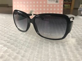 NEW NWT Nine West Womens Black Sunglasses Rhinestone Oversized Almost Ov... - £7.89 GBP