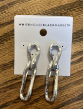 NEW White House Black Market Silver tone Link Linear Earrings NEW - $19.80