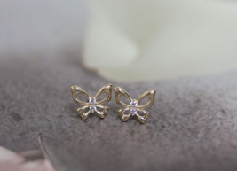 9ct Solid Gold Admiral Fairy Stud Earrings, butterfyl, dainty, elegant, gift, 9K - £63.24 GBP